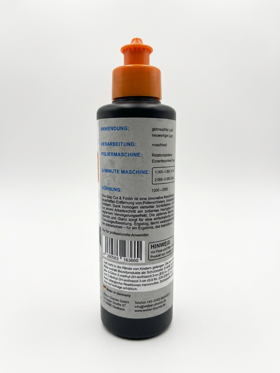Weber Chemie ONE-STEP CUT & FINISH (Art. 271) – 250g für maximale Zeitersparnis bei der Lackkorrektur