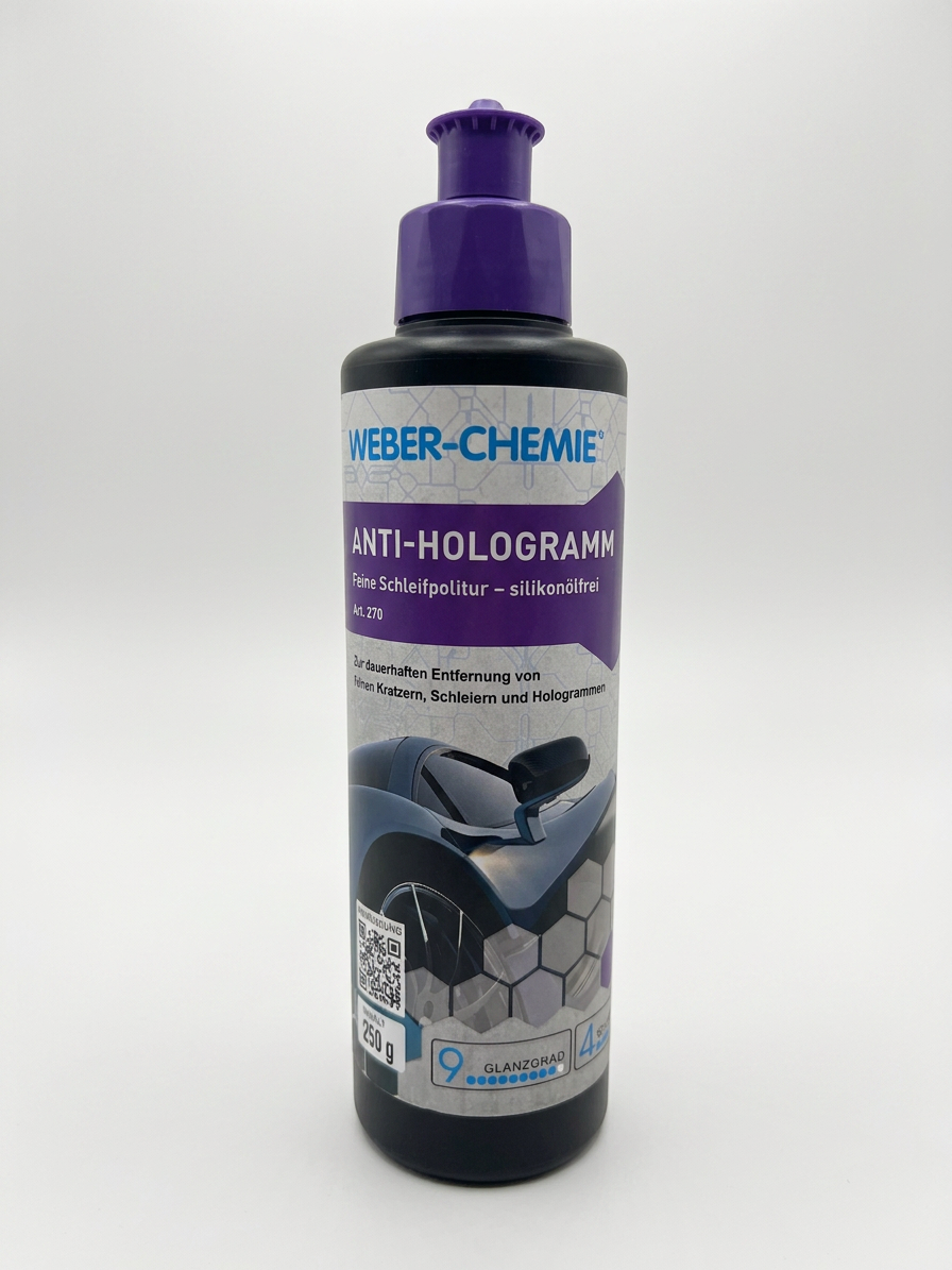 Weber Chemie Anti Hologramm Politur (Art. 270) – 250 ml für perfekten Tiefenglanz ohne Grauschleier