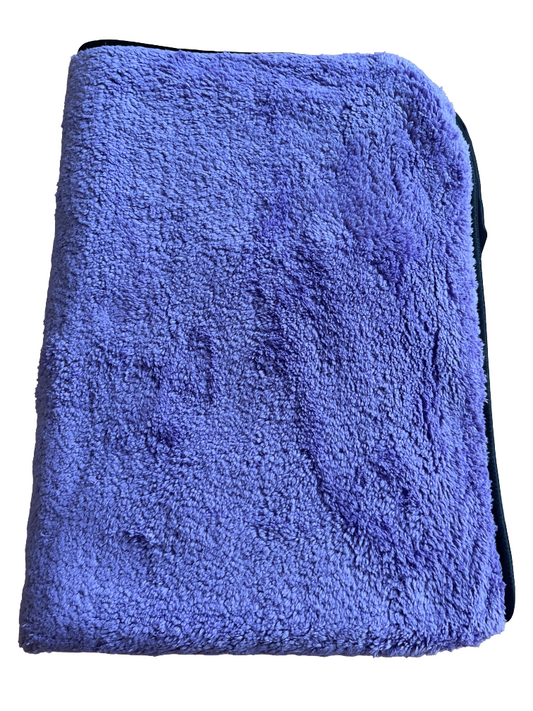 Poliertuch ProfiPolish  Korea Super Plush lila / Satinrand schwarz 60 cm × 40 cm 550 g/m²