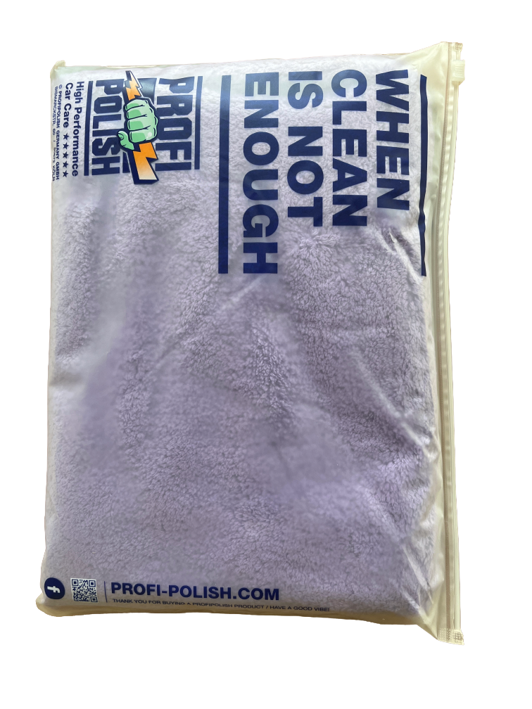 Poliertuch ProfiPolish  Korea Super Plush lila / Satinrand schwarz 60 cm × 40 cm 550 g/m²