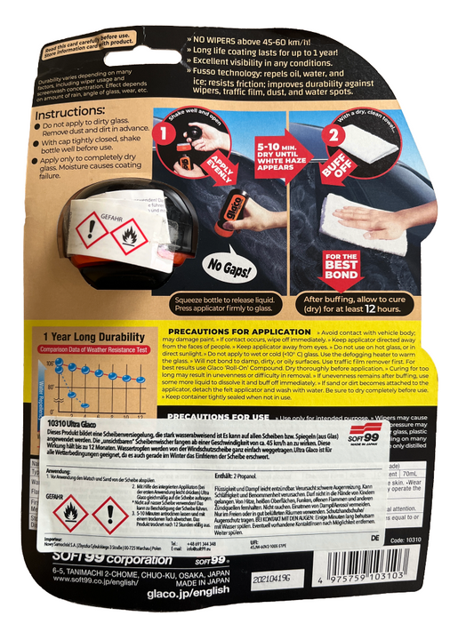 Glasmantel SOFT99 Ultra Glaco Glass Coating - 70ml